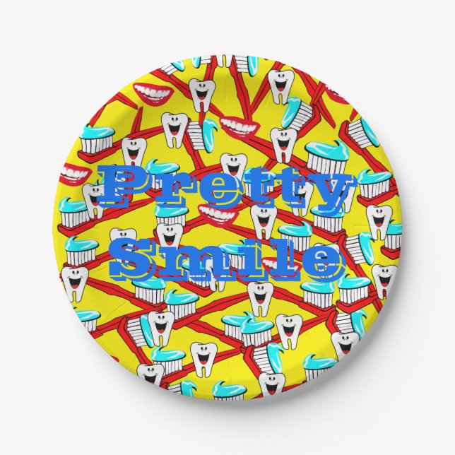 Paper Plates, Teeth Smile Toothpaste Plate (Front)