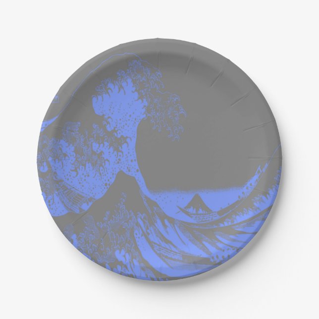 Paper Plates The Great Wave Blue & Grey (Front)