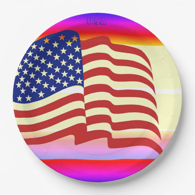 Paper Plates--USA Flag Plate (Front)