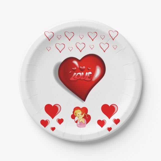Paper plates Valentine's (Front)