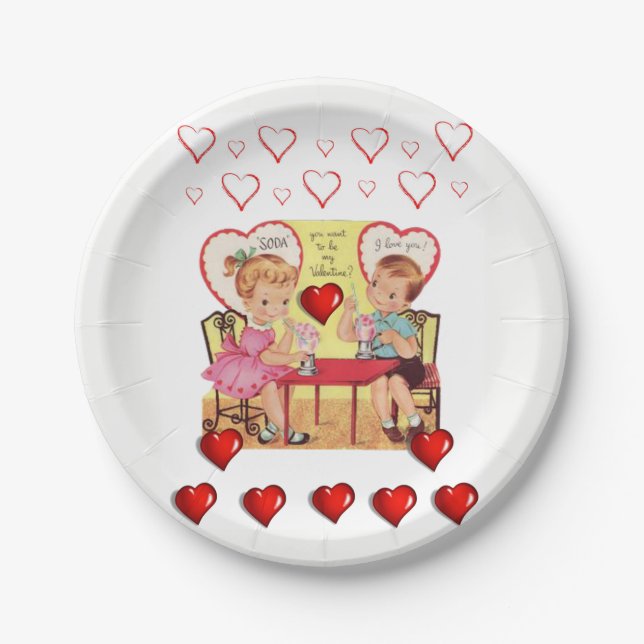 Paper plates Valentine's (Front)