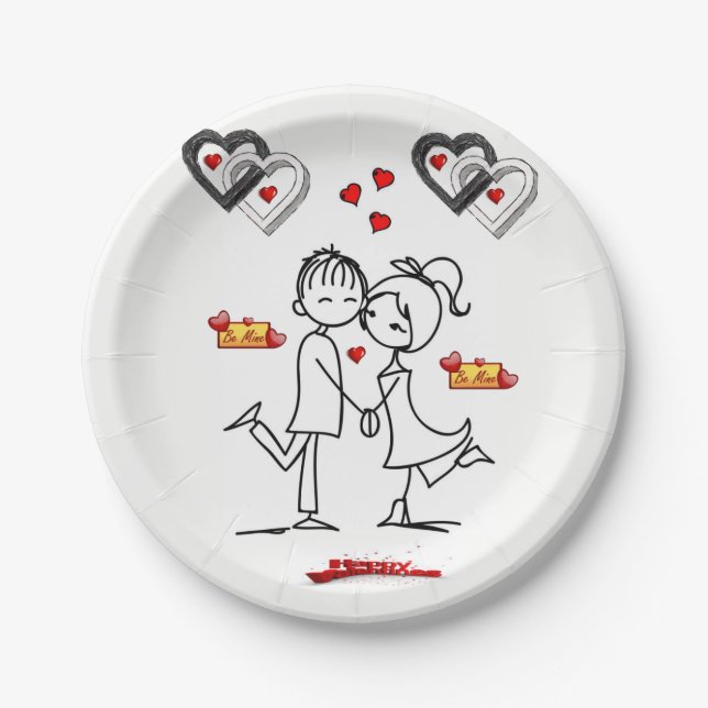 Paper plates Valentine's Day (Front)