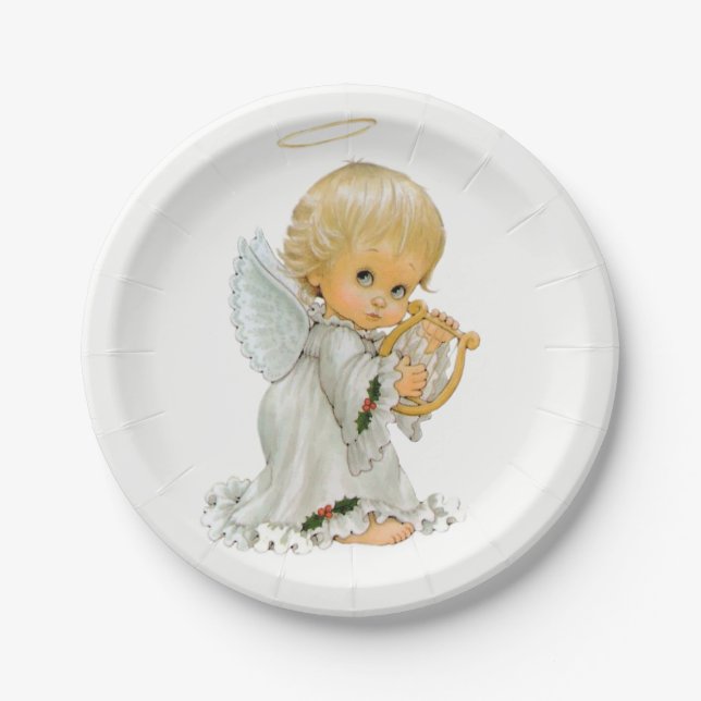 Paper plates Valentine's Day, Angel (Front)