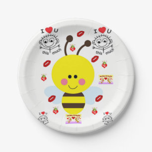 Paper plates Valentine's Day Bumblebee