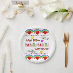 Paper plates Valentine's Day Happy Birthday