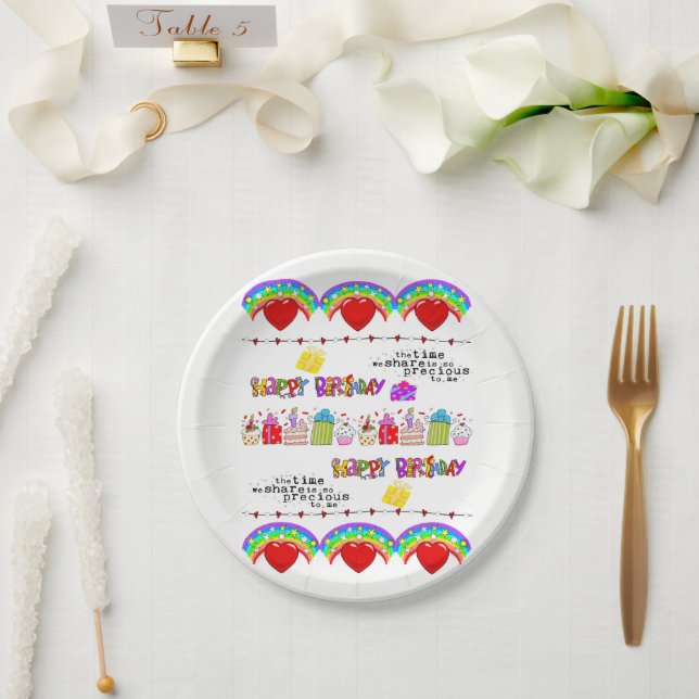 Paper plates Valentine's Day Happy Birthday (Wedding)