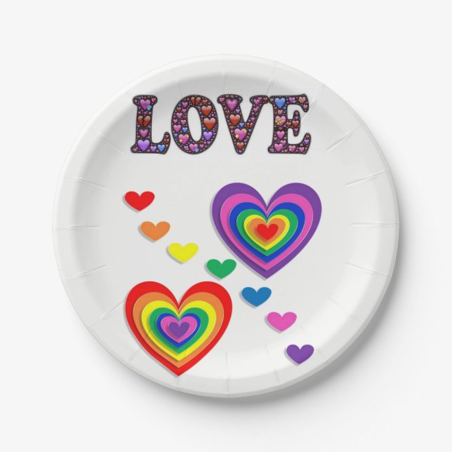 Paper plates Valentine's Day, Love (Front)