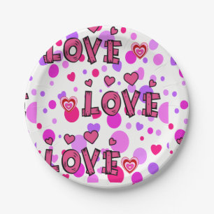 Paper plates Valentine's Day, Love