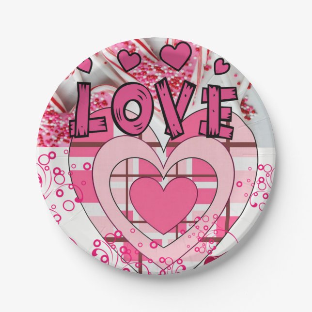 Paper plates Valentine's Day, Love (Front)