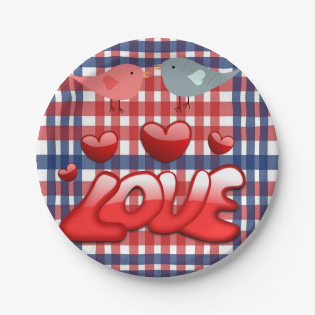 Paper plates Valentine's Day, Love (Front)