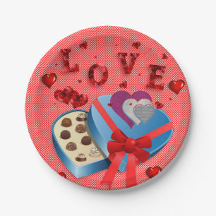 Paper plates Valentine's Day, Love