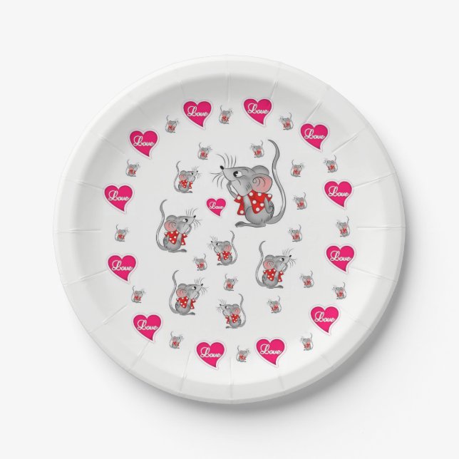 Paper plates Valentine's Day Mice (Front)