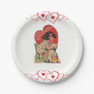 Paper plates Valentine's Day Vintage