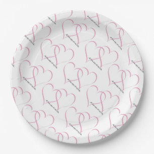 Paper Plates/Wedding Hearts with Quote Plate