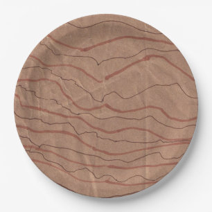 Paper Plates with a Brown Marbled Design