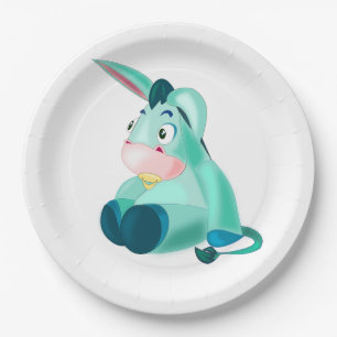Paper Plates with Baby Donkey
