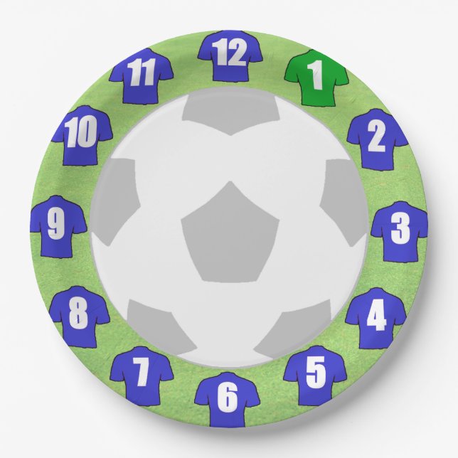 Paper Plates with Blue Sport Shirts (Front)