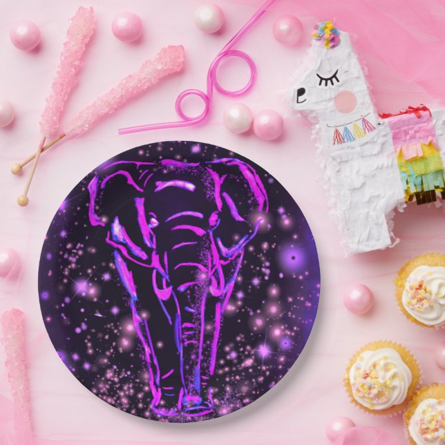 Paper Plates with Elephant (Party)