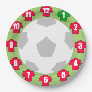 Paper Plates with Red Sport Shirts