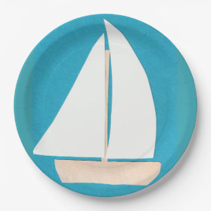 Paper Plates with Sailboat Design
