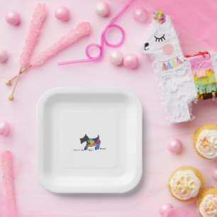 Paper Plates with Schnauzer