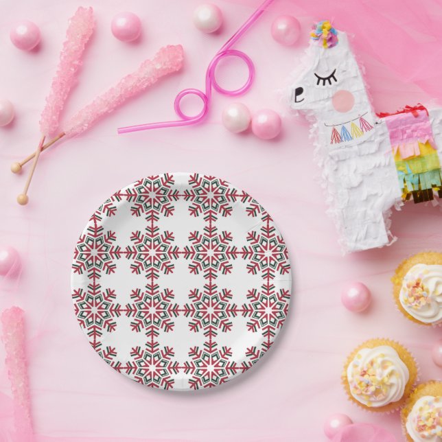 Paper plates with snowflakes (Party)