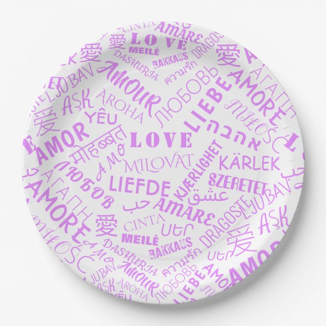 Paper Plates With Text LOVE (Front)