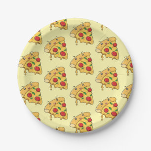 Paper Plates, Yellow Pizza Cheese Plate