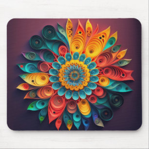 Paper Quill Flower Mouse Mat