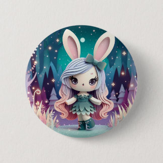 Paper Rabbit Girl (Cute Origami) 6 Cm Round Badge