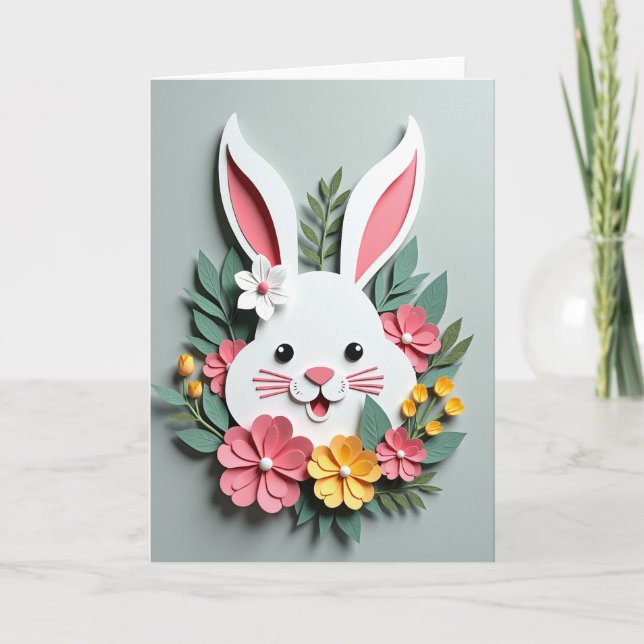 Paper Rabbit Springtime Card (Front)