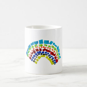 Paper rainbow coffee mug
