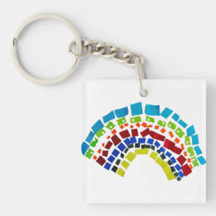Paper rainbow key ring