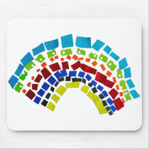 Paper rainbow mouse mat