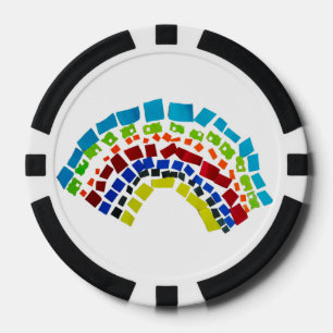 Paper rainbow poker chips