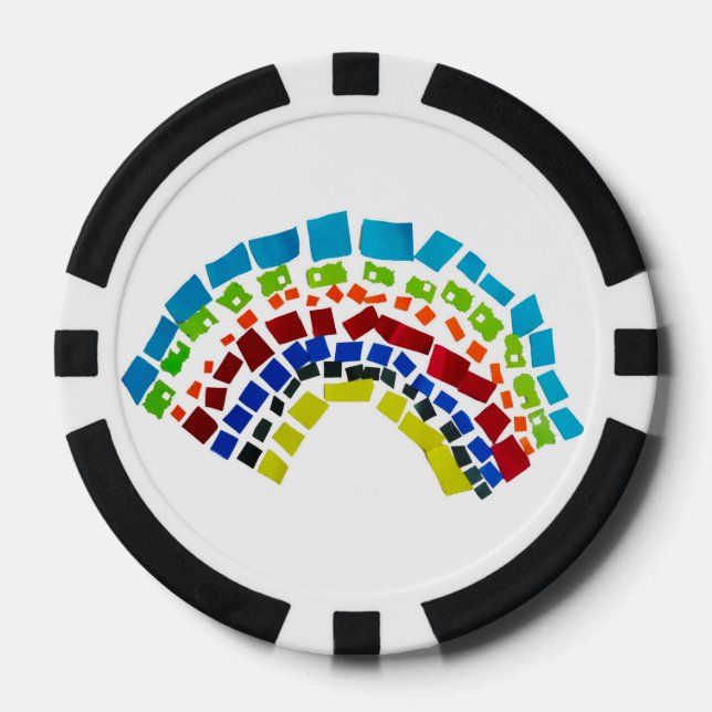 Paper rainbow poker chips (Front)