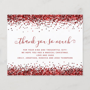 PAPER  Red Glitter Christmas Thank You