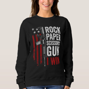 Paper Rock Scissors Gun 2a Pro Gun Dad Joke Sweatshirt