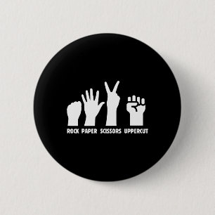 Paper Rock Scissors Uppercut Boxing Martial Arts K 6 Cm Round Badge