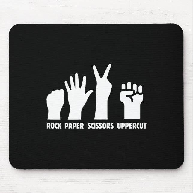 Paper Rock Scissors Uppercut Boxing Martial Arts K Mouse Mat (Front)