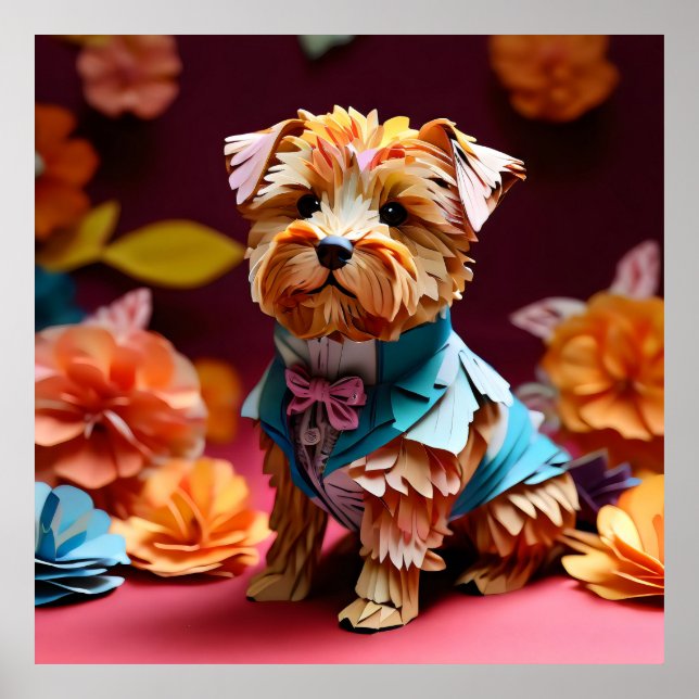 Paper Rococo Norfolk Terrier Pastel Colours  Poster (Front)
