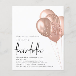 PAPER Rose Gold Balloons QR Code 30th Party