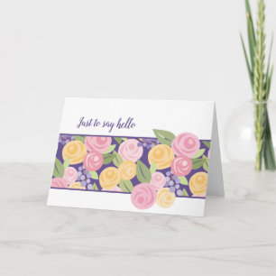 Paper Roses Floral Band Note Card -Customise