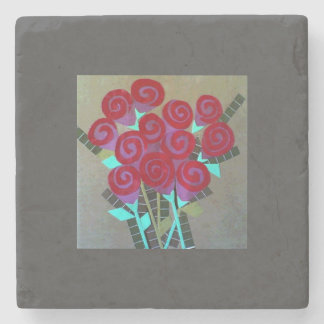 Paper Roses Throw Pillow Stone Coaster