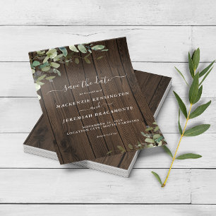PAPER Rustic Wood Greenery Wedding Save the Date