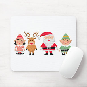 Paper Santa Claus and Friends Mouse Mat