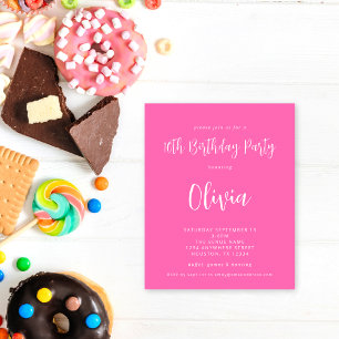 PAPER   Script Hot Pink 10th Birthday Party