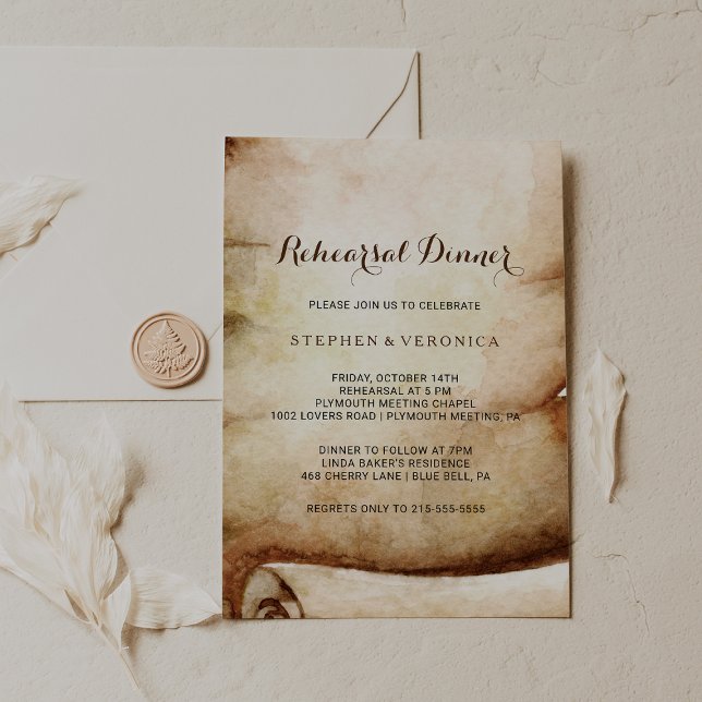 Paper Scroll Rustic Country Rehearsal Dinner Invitation (Creator Uploaded)