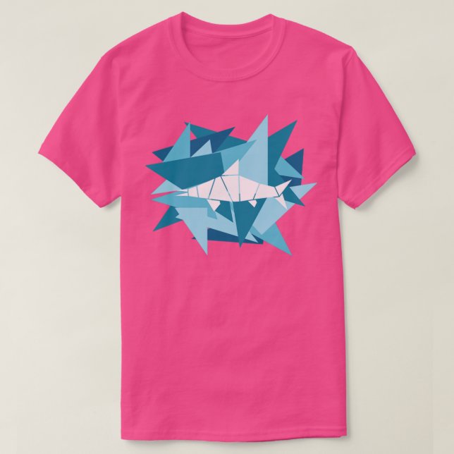 Paper Shards Origami Ichthyosaurus  T-Shirt (Design Front)