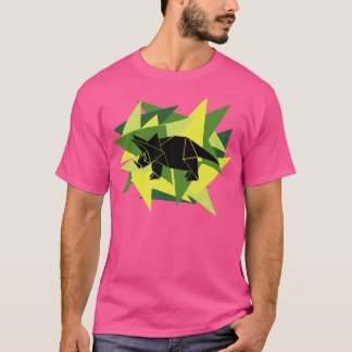 Paper Shards Origami Triceratops T-Shirt